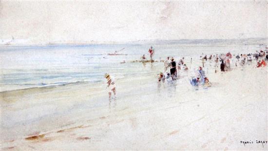 Francis Garat (1853-) The beach at Trouville 4.75 x 8in.